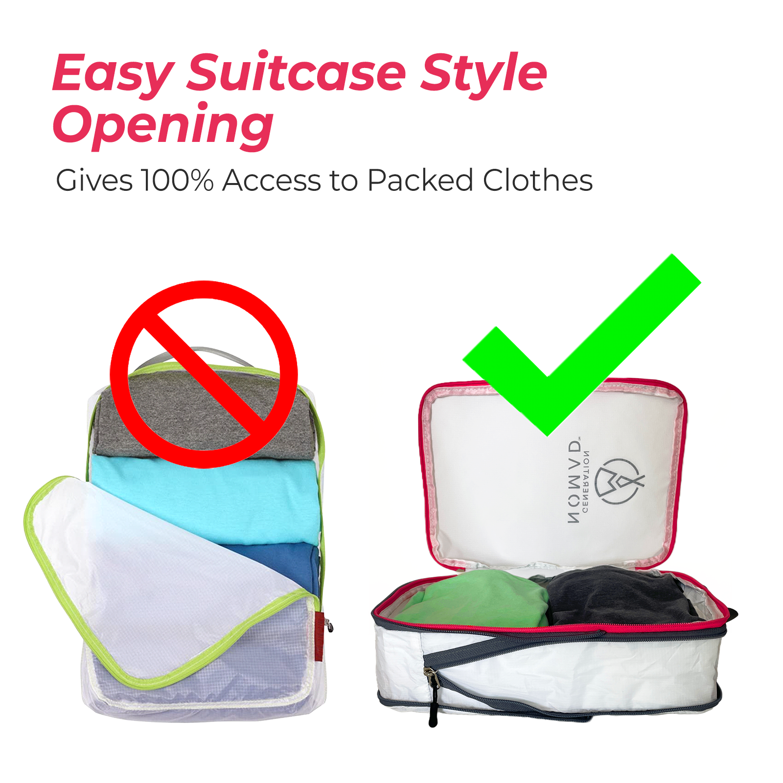 Nomad top packing cubes